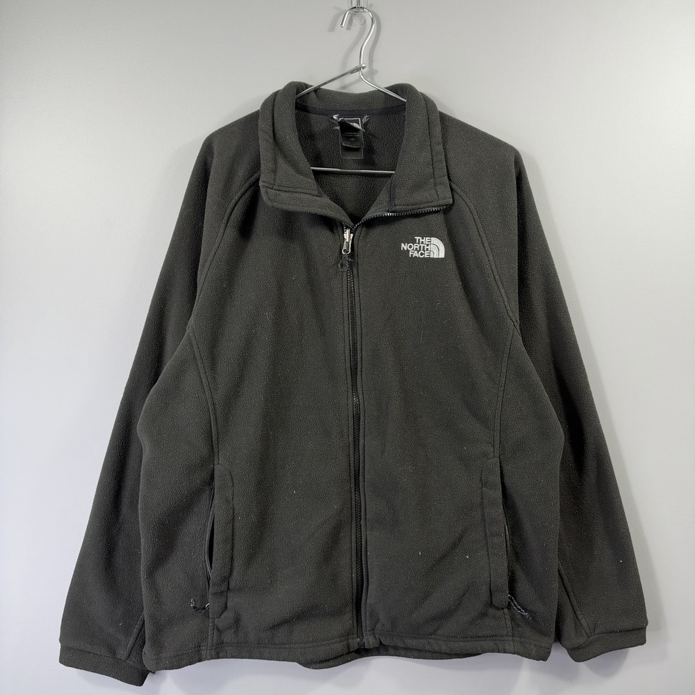 The North Face Mens Large Black Fleece Full Zip Outdoor Hiking Warm Layer